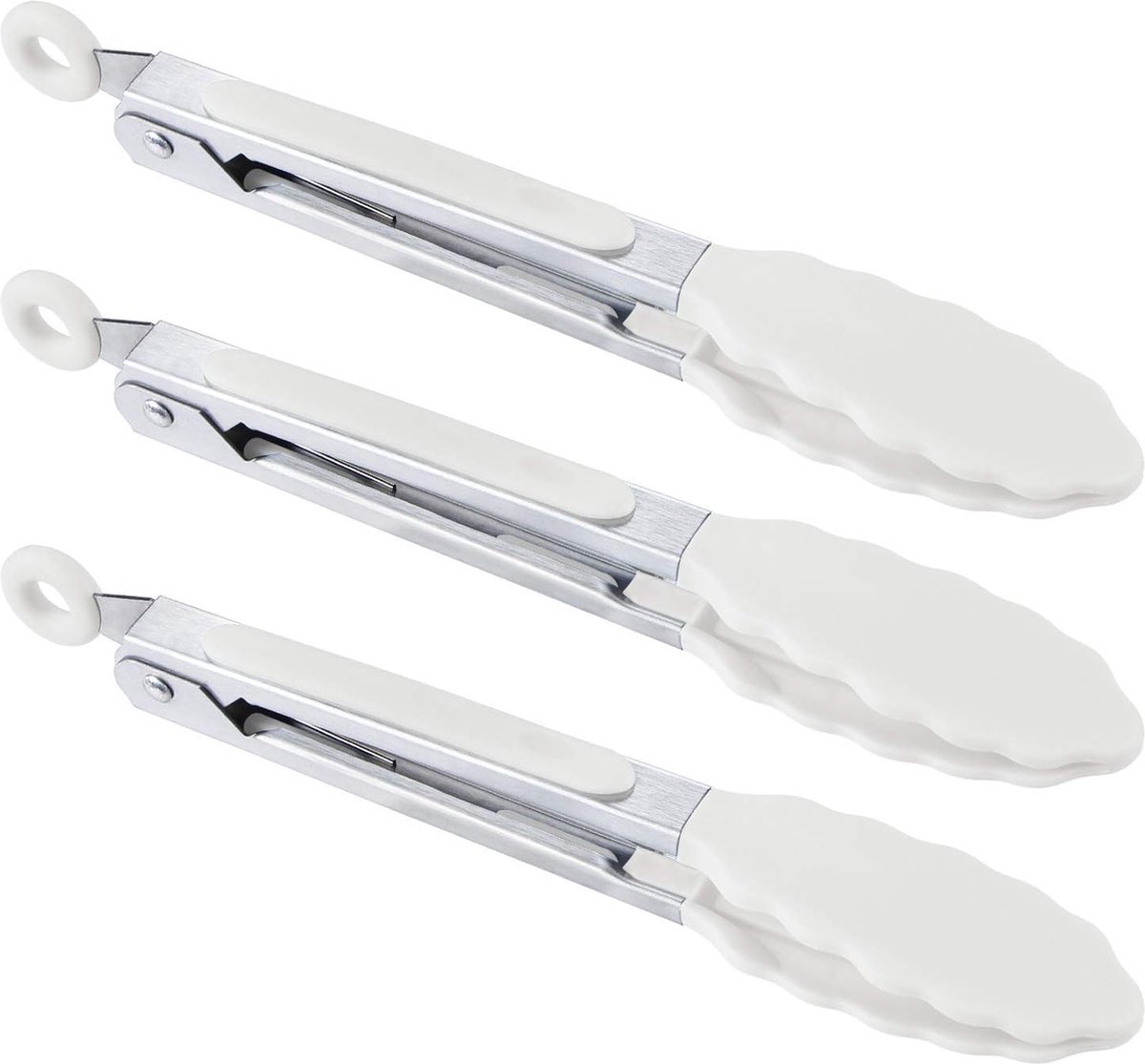 Mini Serveertangen Siliconen Keukentangen 7" Sneeuwwitje, 3 stuks