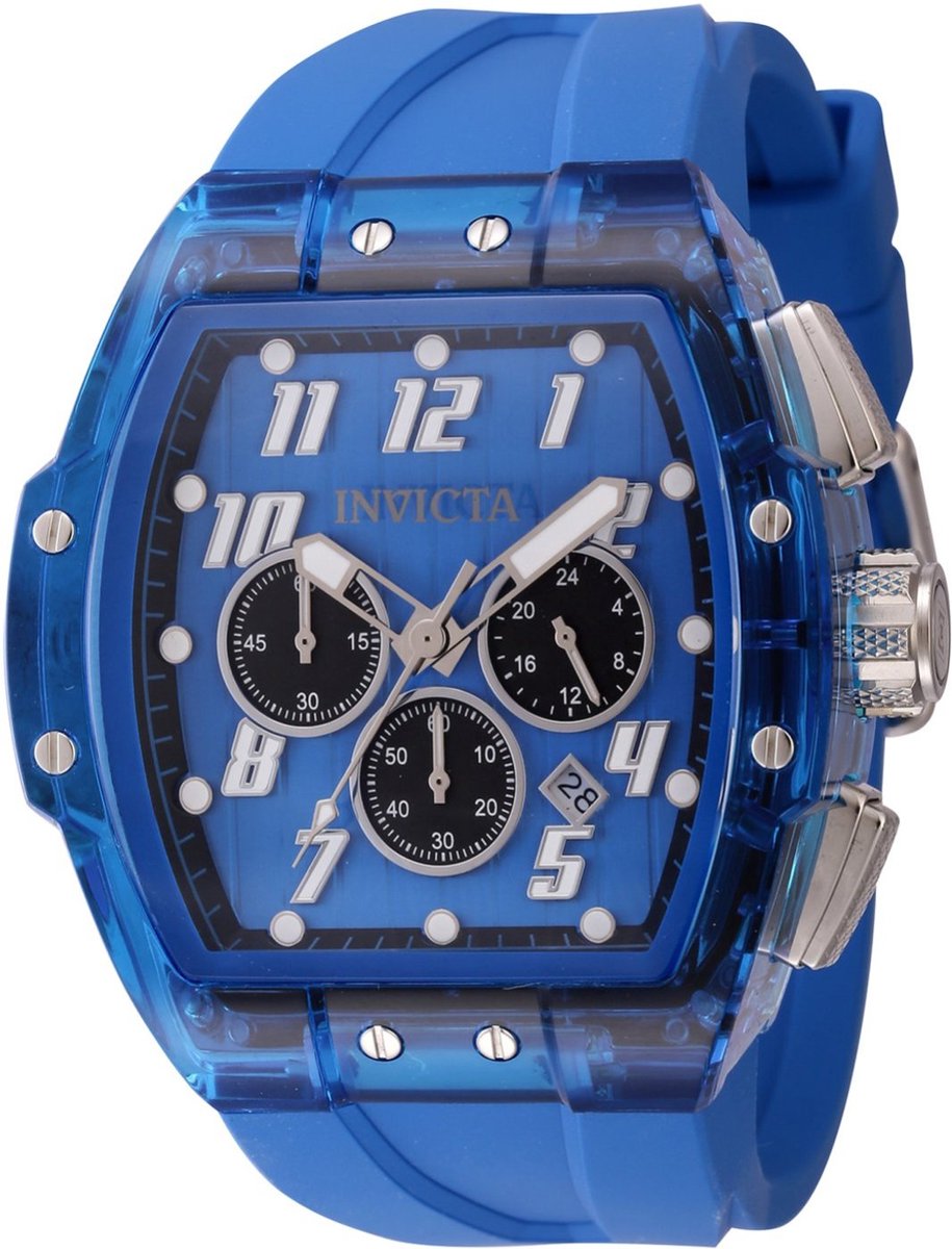 Invicta S1 Rally 45484 Heren Horloge - Waterdicht - Analoog - Quartz Uurwerk - Roestvrij Staal met blauwe Wijzerplaat - 47mm