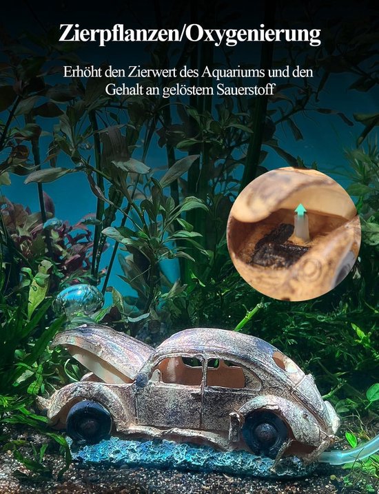 Décoration D'aquarium "Coquille" Avec Diffuseur D'air - Ornement En Résine Avec Pierre à Bulles - Pour Paysage Sous-marin Coloré