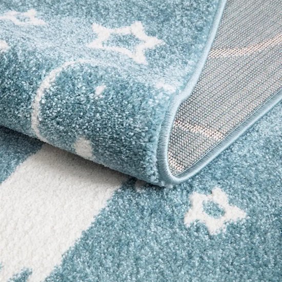 Tapis enfant Koho Rockets & Planets Tapis Blauw - 120x170cm - Chambre d'enfant - Chambre de bébé - Bébé - Kids - Garçons et Filles - Enfants