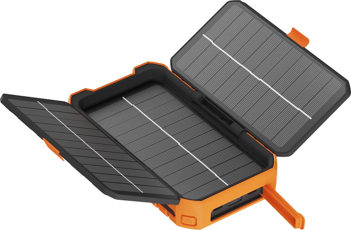 Xtorm Rugged Solar Powerbank 10.000 mAh - 20W - USB-C PD - USB-A quick charge - Outdoor Powerbank - IP65 - Oranje