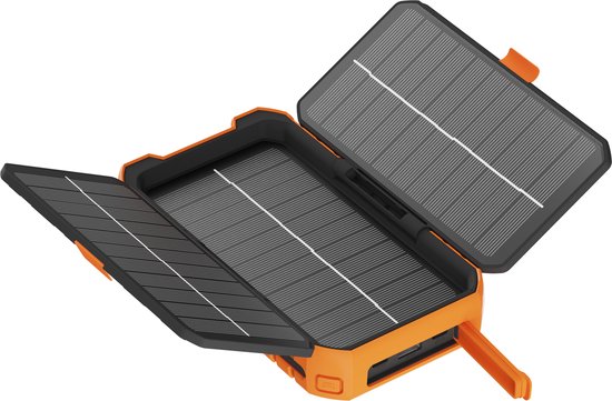 Xtorm Rugged Solar Powerbank 10.000 mAh - 20W - USB-C PD - USB-A quick charge - Outdoor Powerbank - IP65 - Oranje