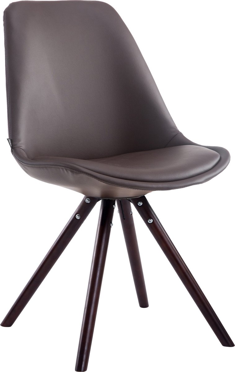 CLP Laval Eetkamerstoel - klassiek - met houten poten - Rond - cappuccino/bruin