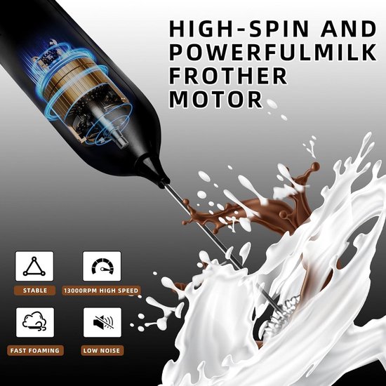 Mousseur à Lait Électrique Portable - Fouet Acier Inoxydable Pour Cappuccino Et Boissons Chaudes Mousseur Pour Café Cappuccino