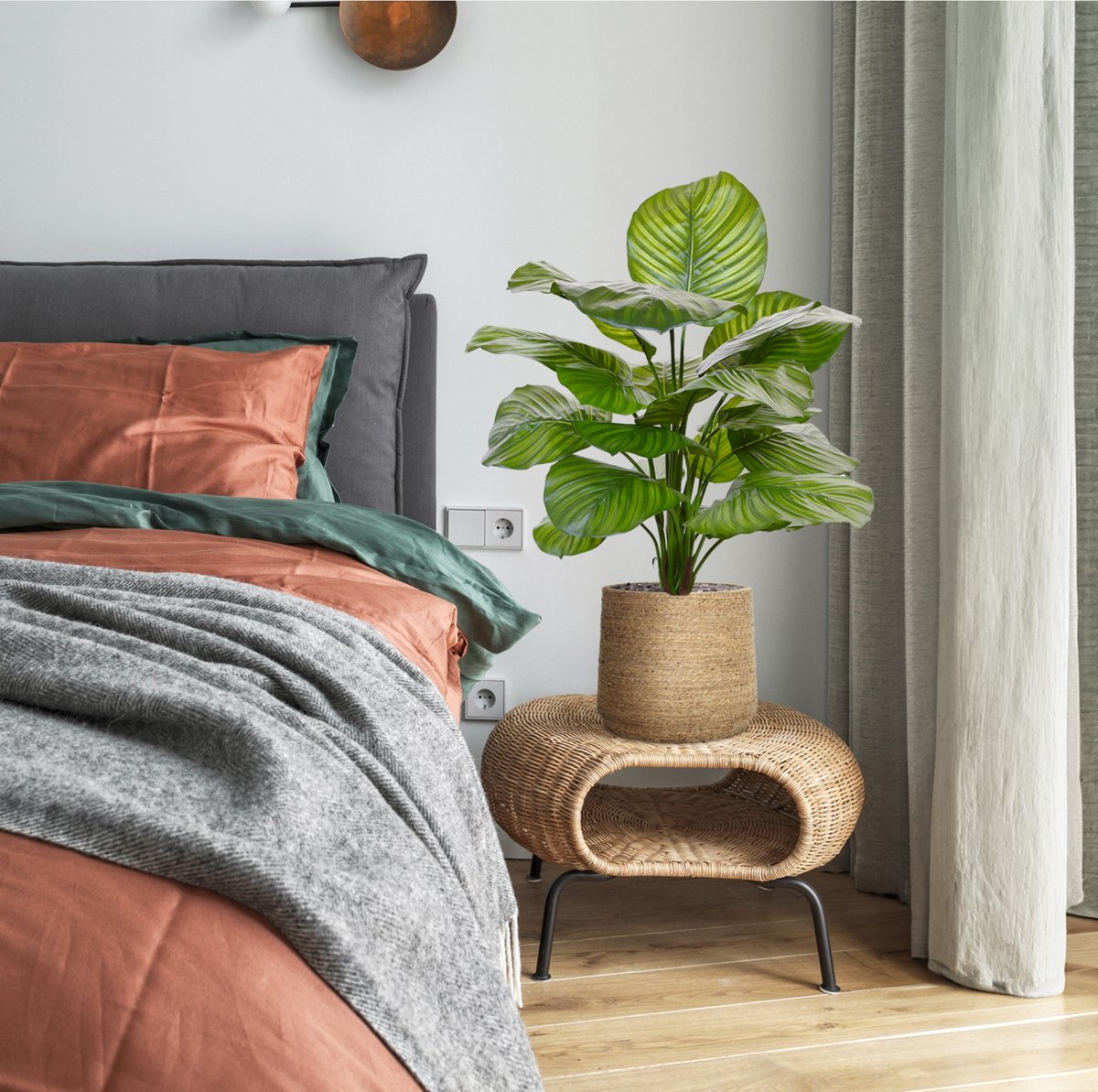 maxifleur Kunstplanten Calathea Fasciata kunstplant 70cm Groen