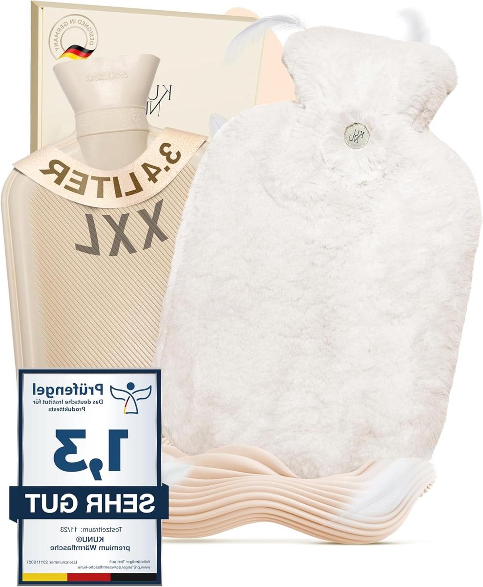Goedkoopste De bijzondere XXL warmwaterkruik - 34 l - incl. geschenkverpakking - met extra overtrek - onweerstaanbaar pluizig - perfect voor volwassenen en kinderen - lekvrij en getest - crème - grote maat - hoge kwaliteit