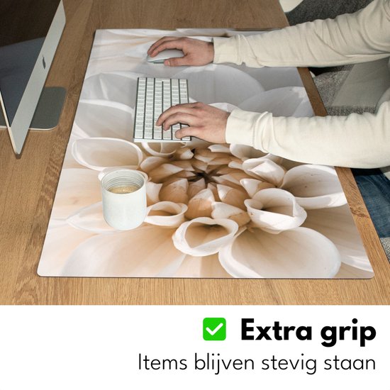 Sous-main 100x50 cm - Fleurs - Wit - Nature - Tapis de souris XXL - Tapis de bureau - Grands Tapis de souris