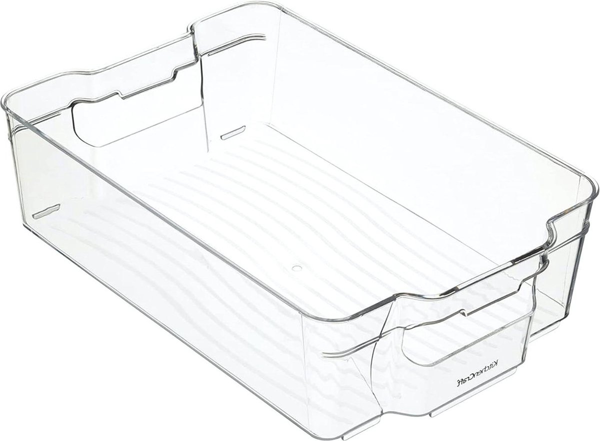 Koelkast voedselcontainer - transparante kunststof - 21 cm x 315 cm x 9 cm