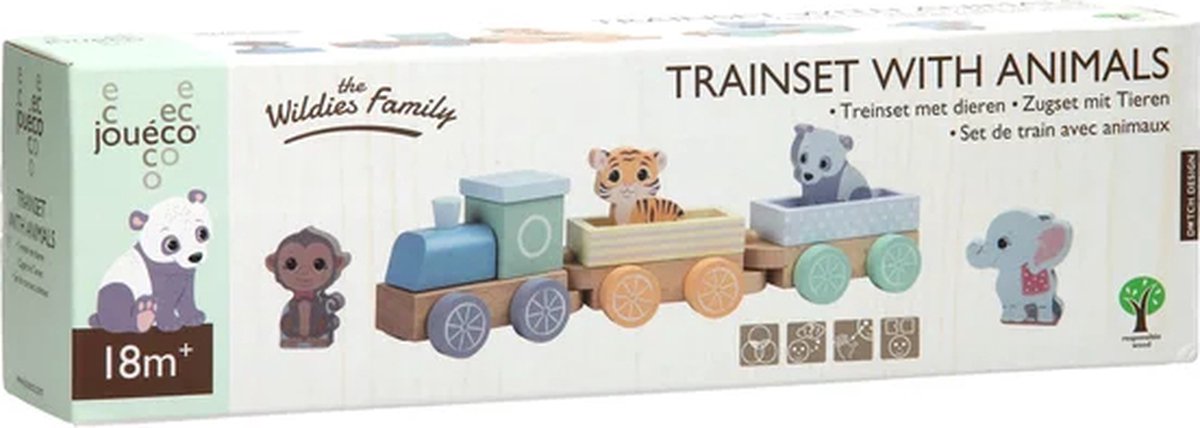 Jouéco Treinset the wildies family hout — afbeelding 11