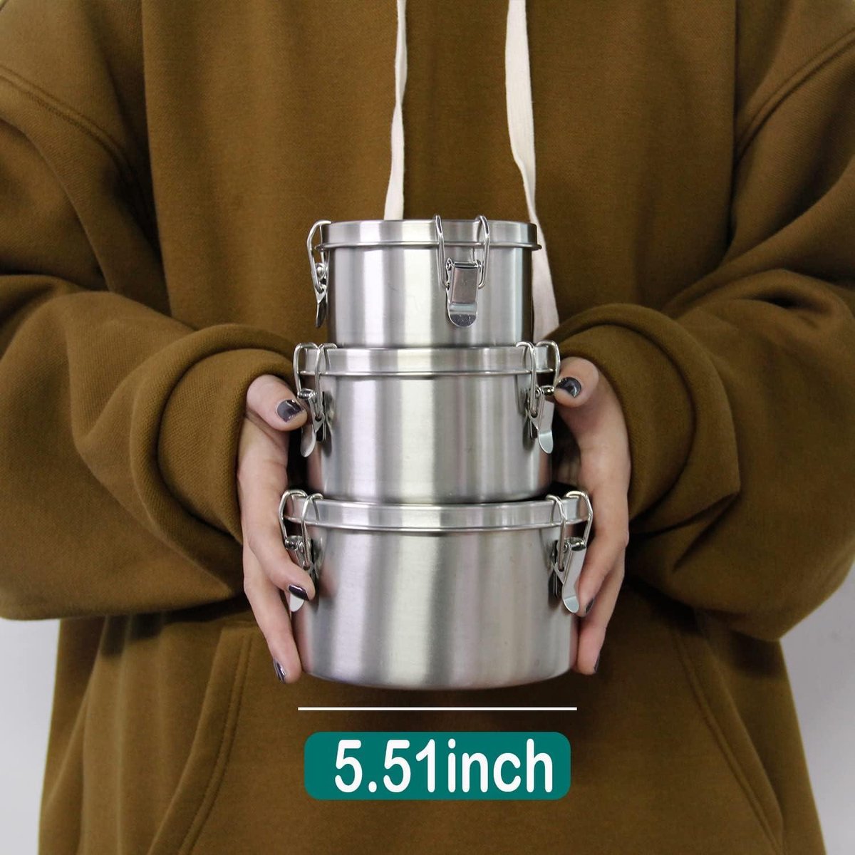 Stainless Steel Food Container with Airtight Lids 4 Pack - Meal Prep and Storage Containers Metal Food Box for Kitchen Picnic BPA Free, Leak Proof Oven Freezer Dishwasher Safe Stainless Steel Food Container with Airtight Lids 4 Pack - Meal Prep and Storage Containers Metal Food Box for Kitchen Picnic BPA Free, Leak Proof Oven Freezer Dishwasher Safe