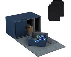 Pokemon verzamel opbergdoos voor 120+ zonder mouwen pu deck box 2 vakken dobbelsteenbak inclusief 2 premium kaartverdelers