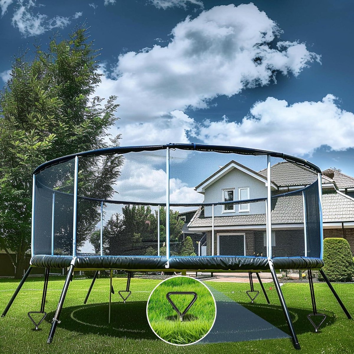 Grondankers, grondankers, dubbele helix, 40 cm, anti-roest, 4 stuks, tentharingen, sterk, stormanker, grondanker om in te draaien, trampolinebevestiging, grondanker, schommel voor carport, paviljoen