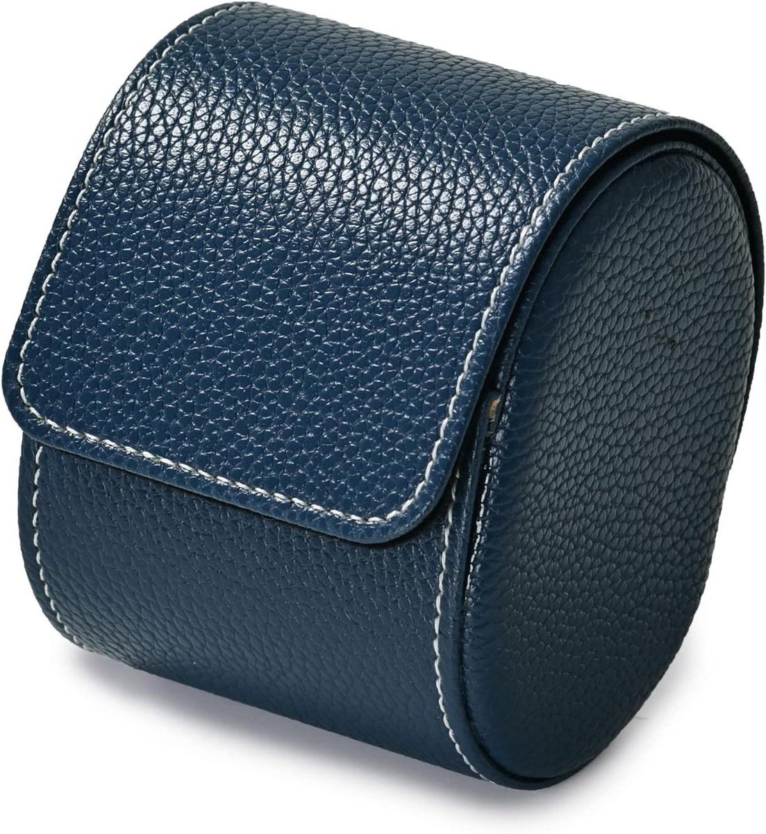 PU lederen horlogedoos - opbergdoos voor single watch - reizen - horloge geschenkdoos - Kerstmis jubileum verjaardag - blauw