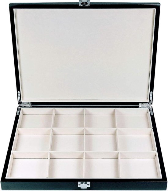 Vitrine/Présentoir En Bois De Cerisier Pour 12 Stylos - Plateau Porte-Stylo Élégant - Dimensions 31 X 20 X 4.5 Cm - Idéal Bureau, Collection