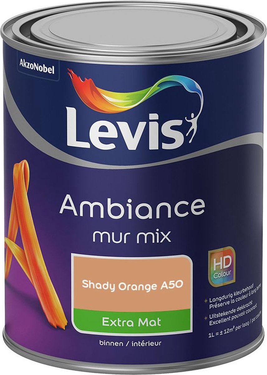 Levis - Ambiance Mur Extra Mat Mix - Shady Orange A50 - Mengverf - 1 L