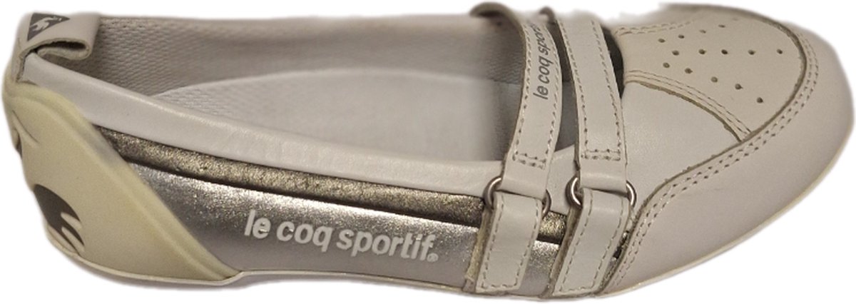 LE COQ SPORTIVE-BALLERINA-WHITE/SILVER-LEER-SIZE31