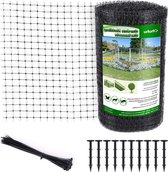 Vogelbeschermingsnet PP-materiaal herbruikbaar anti-vogel-tuinnet scheurbestig vogelnet 2 x 30 m - tuin balkon vijver - 15 mm zwart bird netting