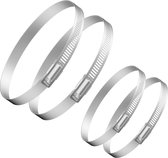 4x grands colliers de serrage - Collier de serrage 2x 38 mm / 2x 57 mm - 3,8 cm à 5,7 cm - Set de 4 - Collier de serrage en acier inoxydable