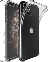 ebestStar - Hoes voor iPhone 11 Pro Max Apple, Silicone Slim Cover Case, Versterkte Hoeken en Randen hoesje, Transparant + Gehard Glas