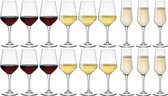 Bormioli Rocco Set de verres à vin Electra - (Verres à vin et Flûtes à champagne) - 18 pièces
