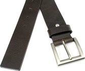 JV Belts Jeansriem bruin - heren en dames riem - 4 cm breed - Bruin - Echt Leer - Taille: 105cm - Totale lengte riem: 120cm