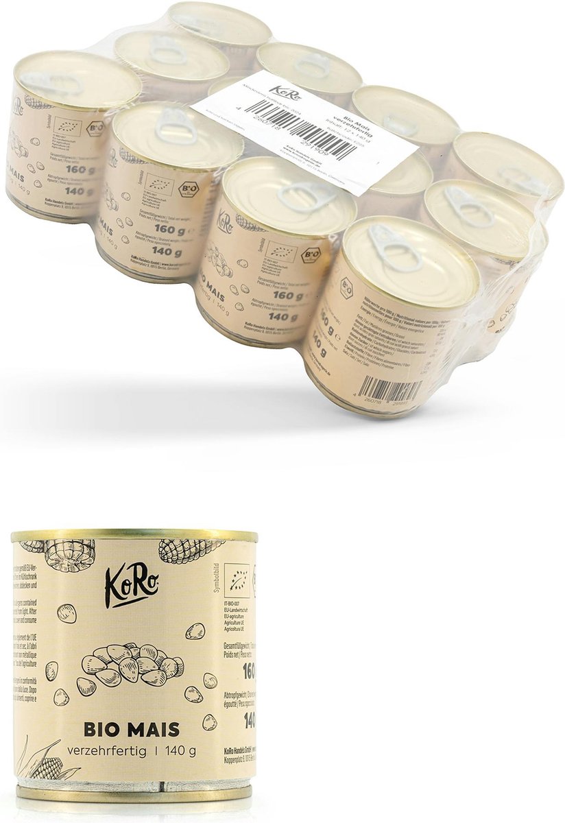 Goedkoopste KoRo | Bio maïs in blik 12 x 140 g