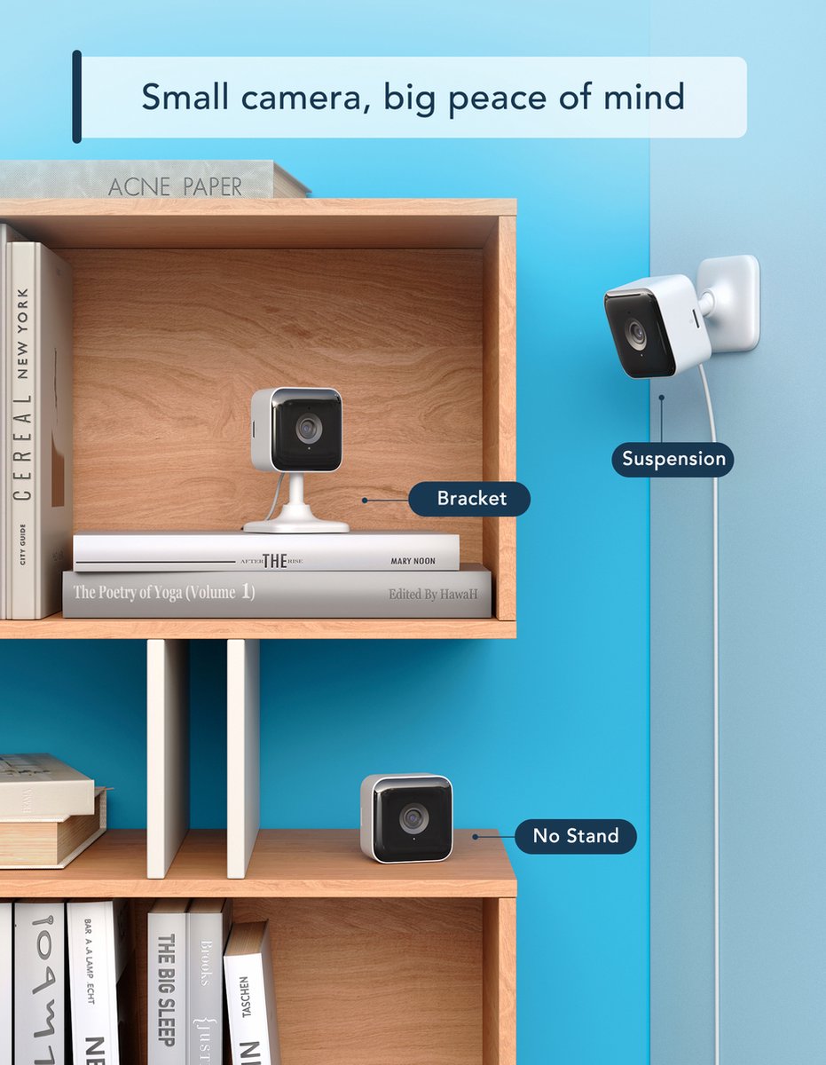 Afbeelding 2 van GNCC GC2 - Beveiligingscamera Binnen - Babyfoon 1080P - WiFi Camera en app - Tweeweg Audio - Wit- 2 Pack