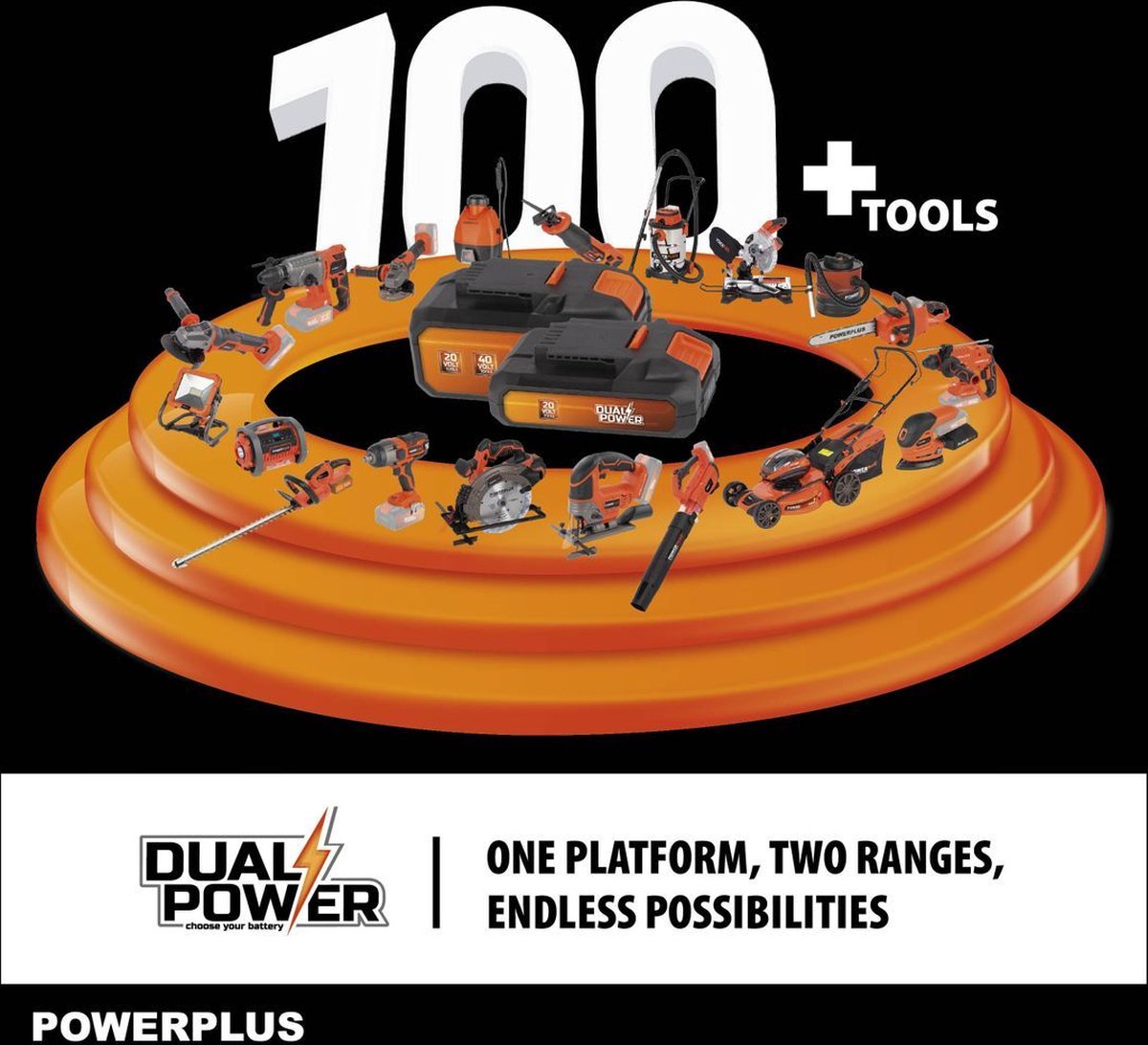 Dual Power Accu-grasmaaier POWDPGLWS1 - 20 V, 340 mm Ø grasmaaier, met accu en lader, met 30 L grasopvangbak en achteruitworp – foto 4