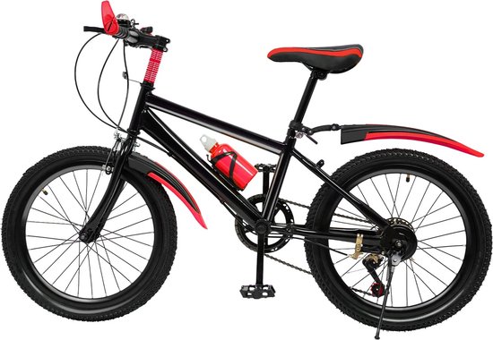 Gran Vida® - Mountainbike - 20 inch - 7 Snelheden - Dubbele Schijfrem - Koolstofstaal - Rood/Zwart — afbeelding 4