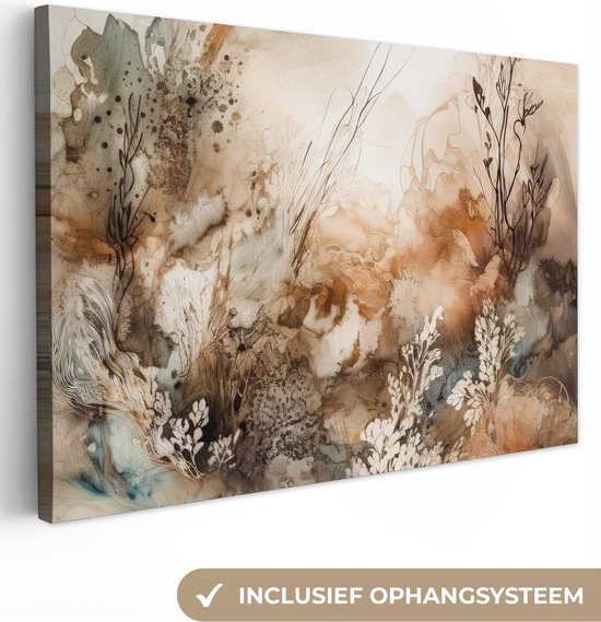 Canvas schilderij 120x80 - Bloemen kunst - Kamer decoratie accessoires - Schilderijen woonkamer - Wanddecoratie slaapkamer - Muurdecoratie keuken - Wanddoek interieur binnen - Woondecoratie huis - Abstracte schilderijen