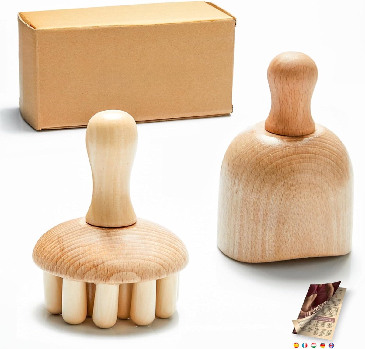 Goedkoopste Lexium Maderotherapie set - Madero - Massage roller - Houttherapie - Anti-cellulitis - Maderotherapie set massage - Massage hout