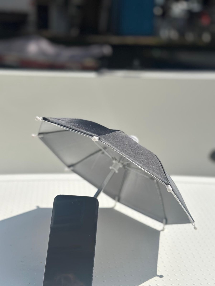 Zwarte telefoon parasol met zuignap - Telefoon paraplu - Telefoon houder - parasol tegen oververhitte telefoon - Schaduw telefoon