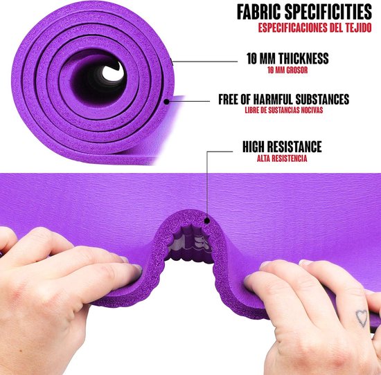 Yoga Mat NBR Antislip 180x60x1cm Ideaal voor Pilates Oefeningen Fitness Gymnastiek van Avento — afbeelding 5