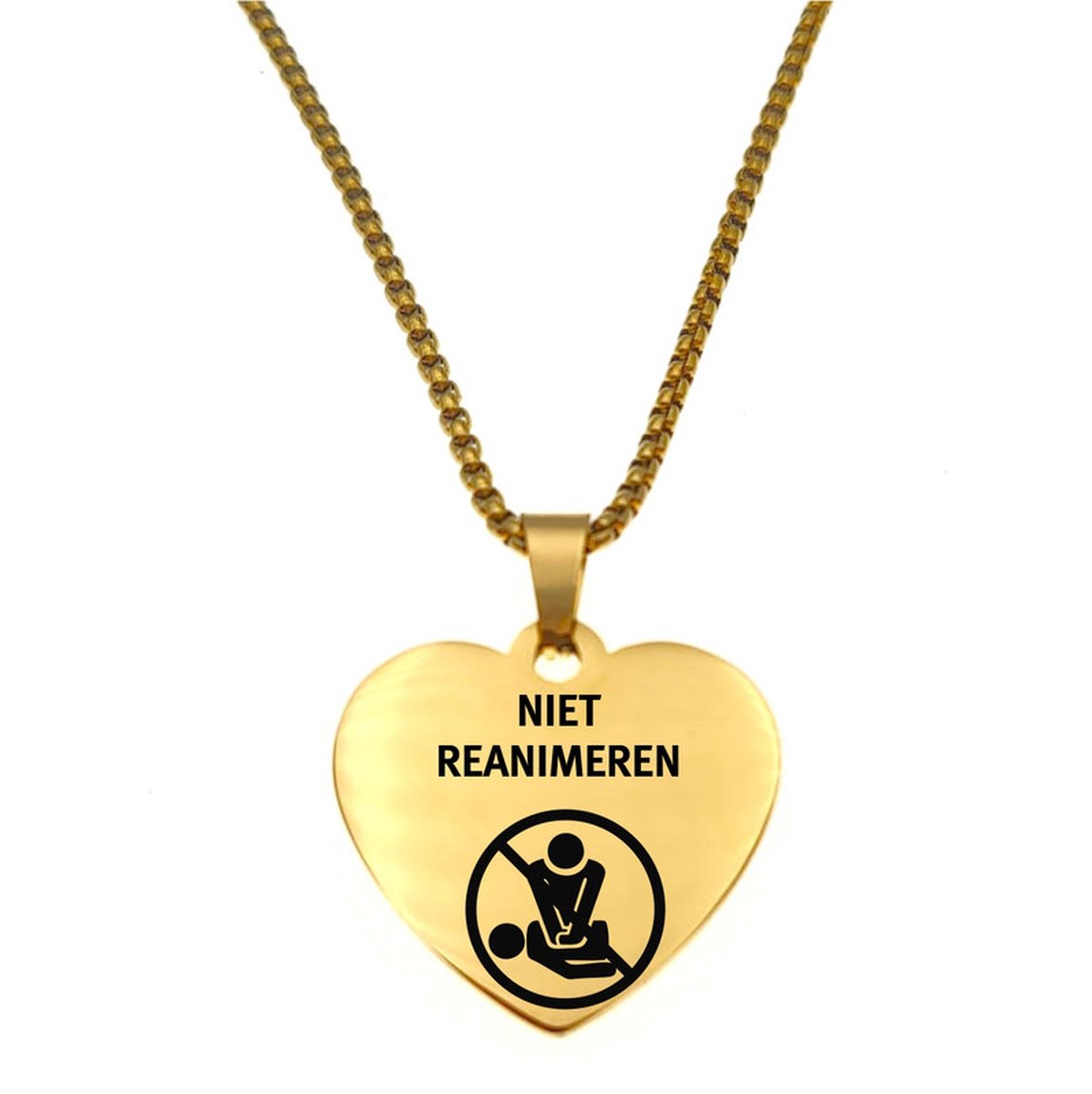 Ketting | Hart | RVS | Goud | Niet Reanimeren