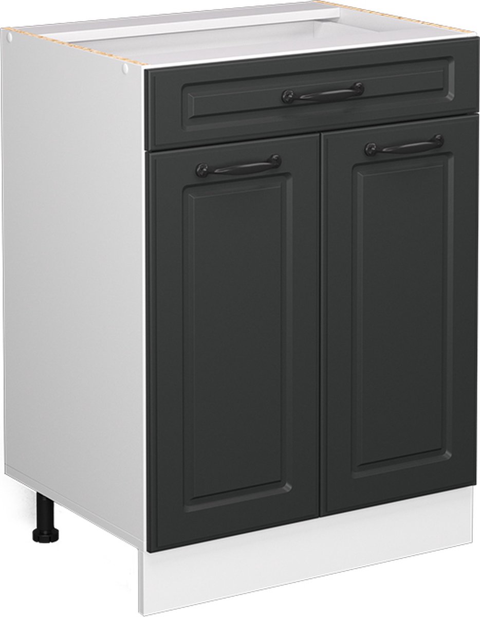 Vicco R-Line Keukenonderkast – 60 cm met lade, WB Eik Antraciet landhuis