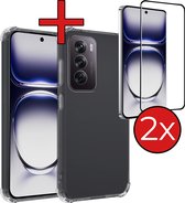 Coque pour OPPO Reno 12 Pro Coque Siliconen Anti-Chocs avec 2 Films de Protection d'écran - Coque pour OPPO Reno 12 Pro Case Cover Case Antichoc - Transparent