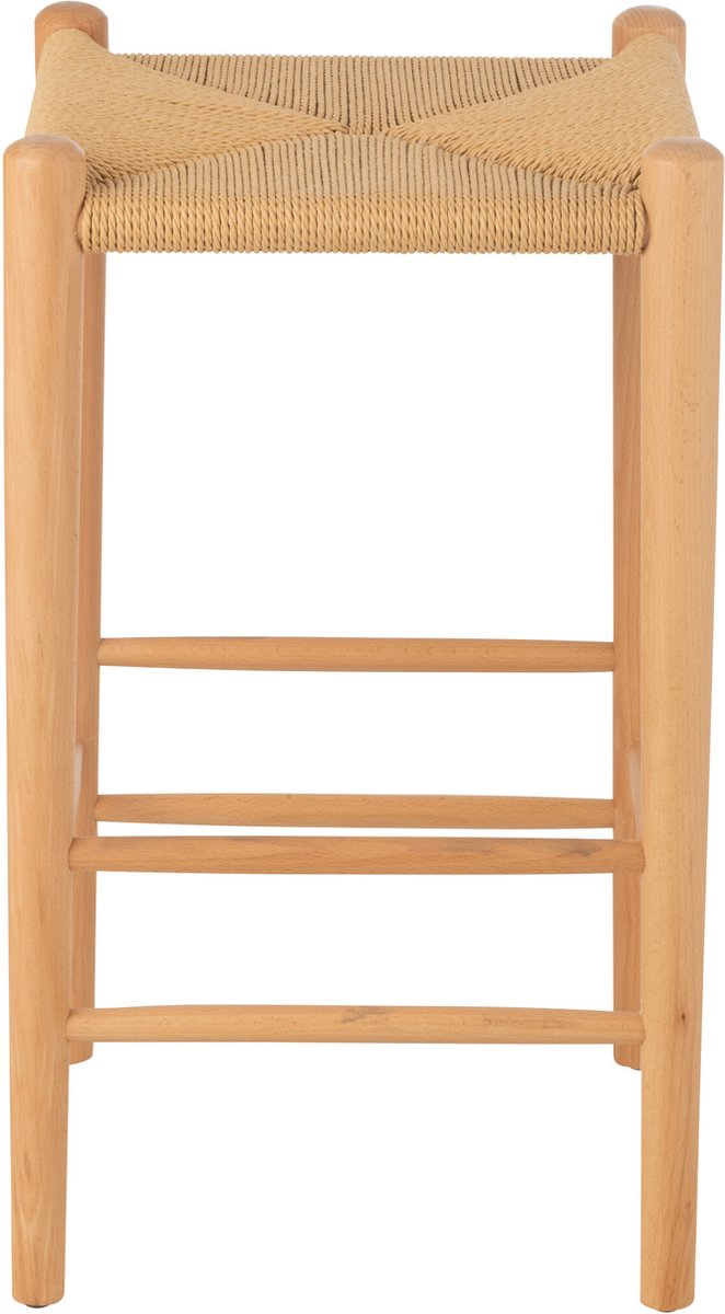 J-Line barkruk Orientaal - essenhout/touw - naturel Zwart