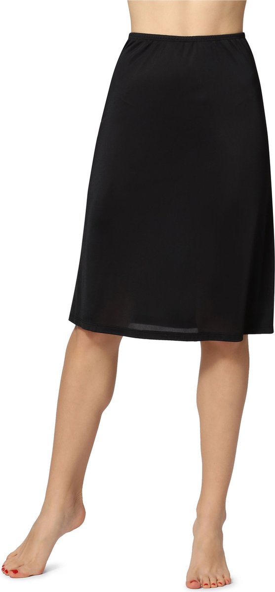 Bellivalini BLV-ME-4141 Dames Onderrok - lang- elastisch – licht- Viscose - Zwart- XL