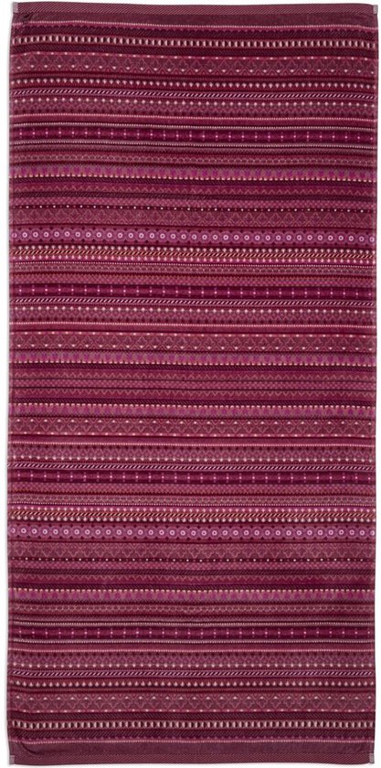 Pip Studio Serviette de bain imprimé géométrique Pink foncé 70x140