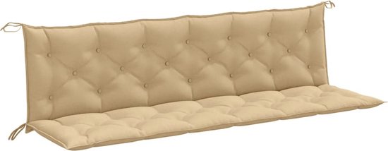 vidaXL Coussins de banc de jardin 2 pcs - 200x50x7 cm - Beige Coussins de banc de jardin - Coussins d'extérieur - Coussins de salon - Coussins de balcon - Coussins de patio