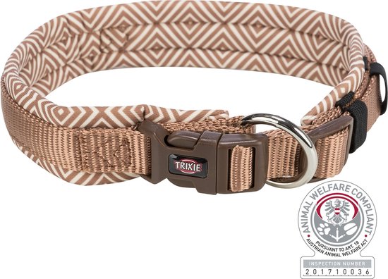 Foto: Luxe halsband voor honden echt leer leder reflecterend verstelbaar 26 cm 40 cm x 2 cm blauw