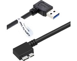 OneOne 0,22m Micro USB 3.0 kabel. Haaks rechts en haaks links. Micro USB B datakabel past op Externe harde schijf van Seagate, LaCie, Toshiba, Verbatim, Transcend, Adata, Buffalo, WD Elements / Western Digital