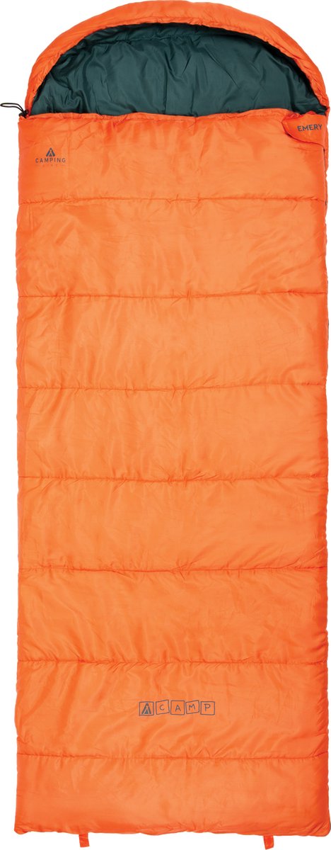 ACAMP EMERY Deken Slaapzak met capuchon 220 x 85 cm Oranje 1800 Gram PFC-Vrij van ACAMP — afbeelding 5