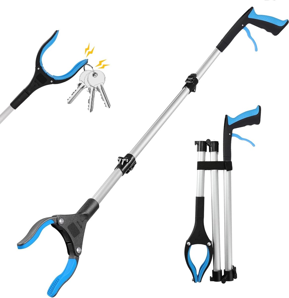 Goedkoopste Grijparm 109 cm lang multifunctionele grijper - opvouwbaar - 360° draaibare kop - afvaltang met magneetpunten