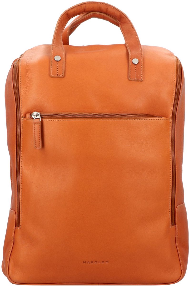 HAROLD'S Leren Vrije tijd rugzak Rugzak met laptopvak Campo U-City-Backpack Cognac Lichtbruin