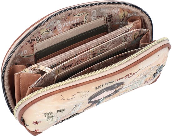 Anekke Porte-monnaie Peace Love RFID Holdall Bag Camel
