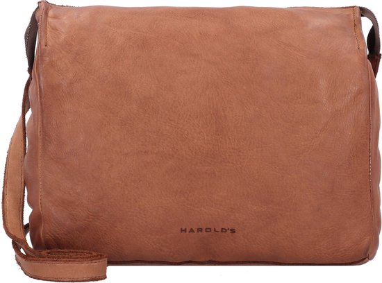 HAROLD'S Cuir Sac à épaule bandoulière Sac à épaule Submarine Postbag Cognac Brun