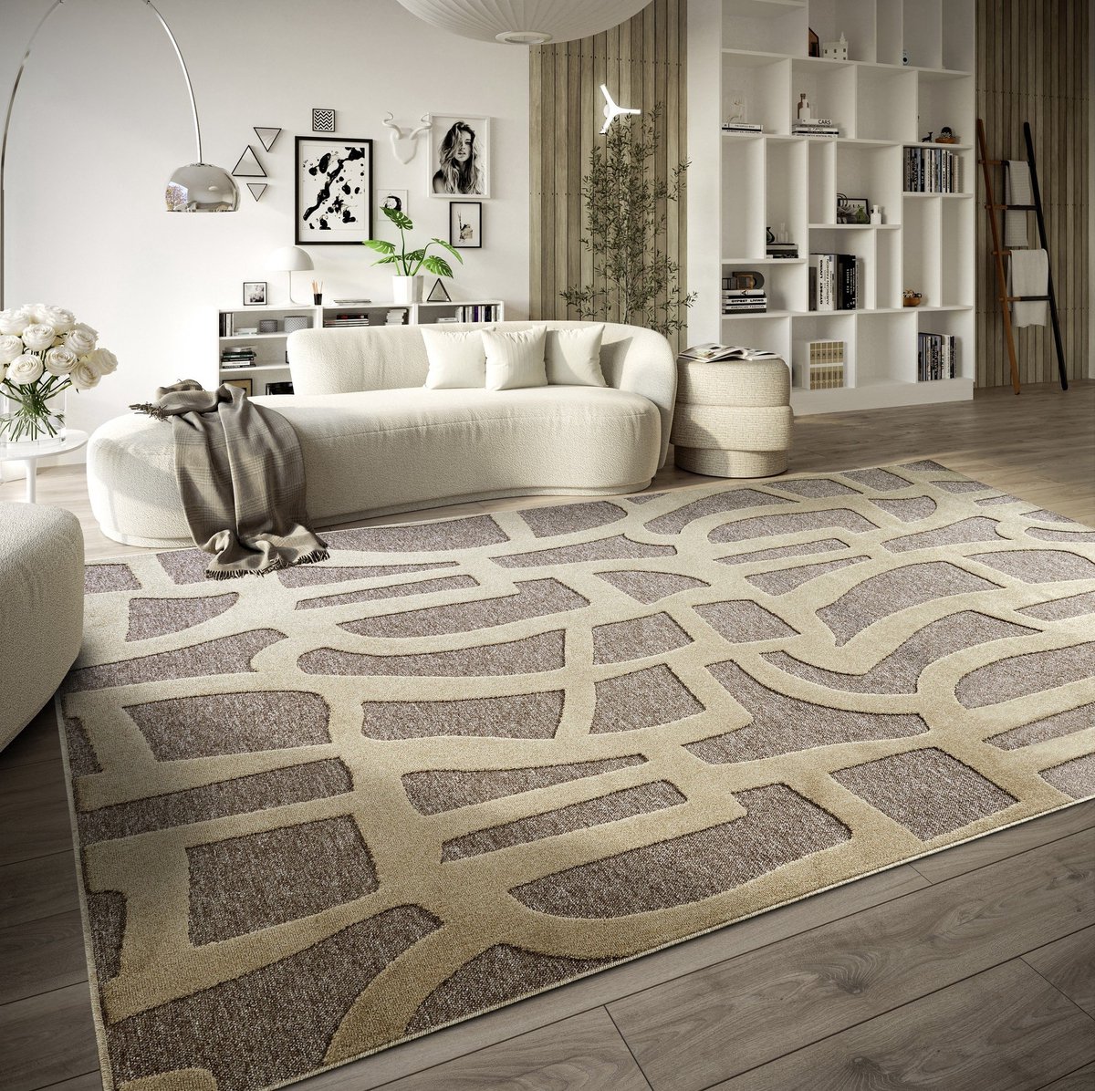 Flycarpets Villeroy & Boch - Laagpolig Vloerkleed - Therese - Grijs / Beige - 200x290 cm
