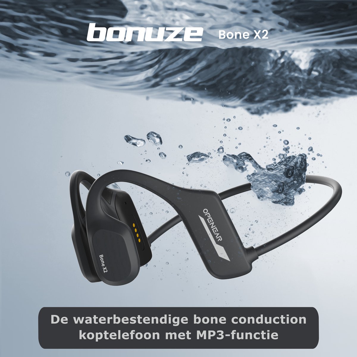 Casque à Conduction Osseuse Bone X2 Pour Natation - Bluetooth - Étanche - Neuf