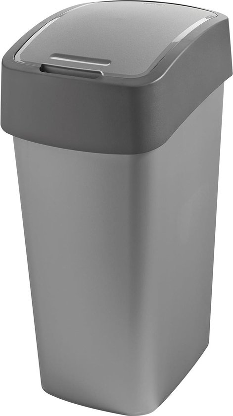 CURVER Flip Bin - Poubelle 50L à Couvercle Basculant - Pour Cuisine Bureau Salle De Bain 294 X 376 X 653 Cm Gris Vert 83676041